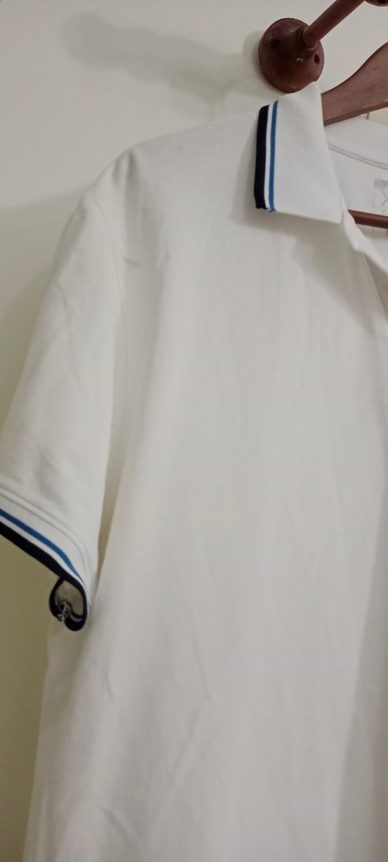 Beyaz Düğmeli Erkek Polo Tişört - Görsel 2