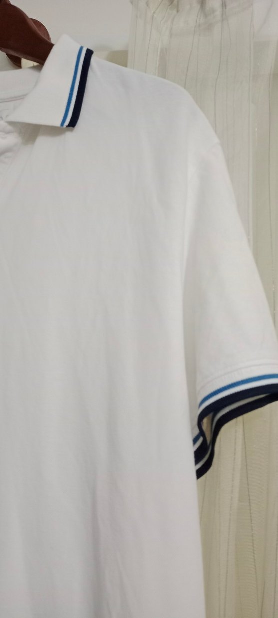 Beyaz Düğmeli Erkek Polo Tişört - Görsel 3