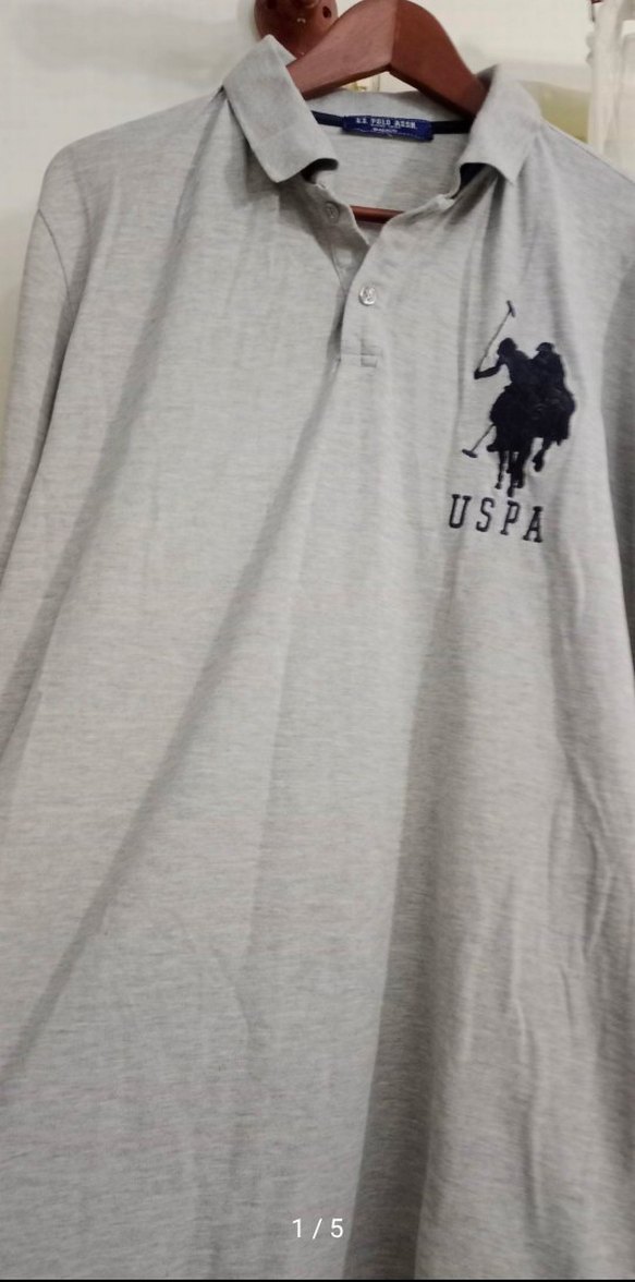 USPA Gri Uzun Kollu Polo Tişört - Görsel 3