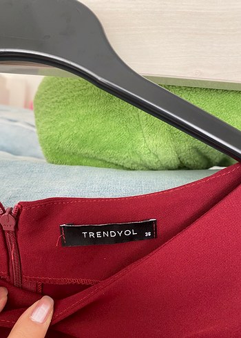 Bordo Midi Kalem Elbise - Görsel 3