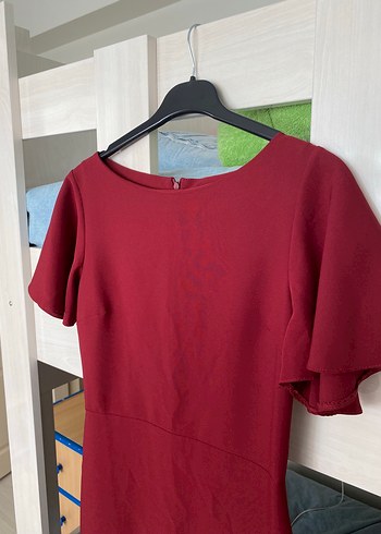 Trendyol & Milla Bordo Midi Kalem Elbise