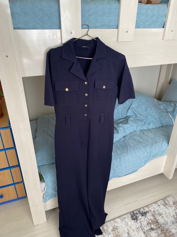 Düğmeli Lacivert Tulum Milla - Görsel 4