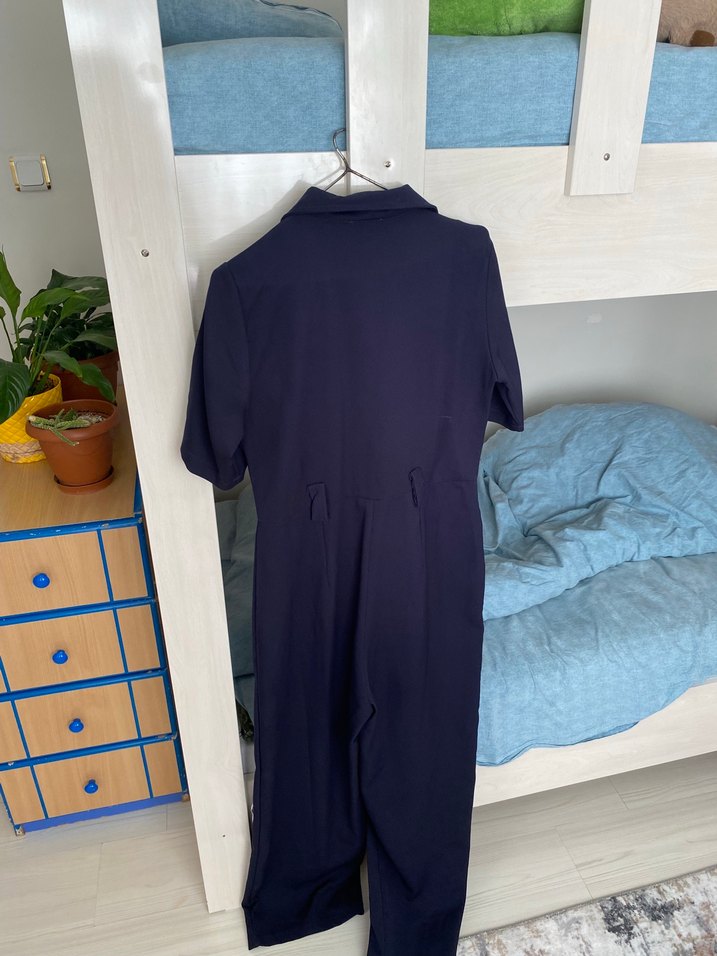 Düğmeli Lacivert Tulum Milla - Görsel 5