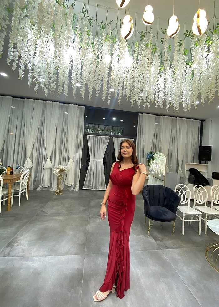 Bordo elbise - Görsel 2