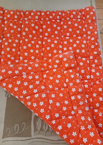 Çiçek Desenli turuncu Çocuk yorgan - Görsel 2