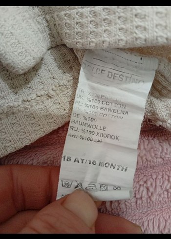 Bebek Kız Uzun Kollu Düğmeli Bej Takım 1 yas - Görsel 3