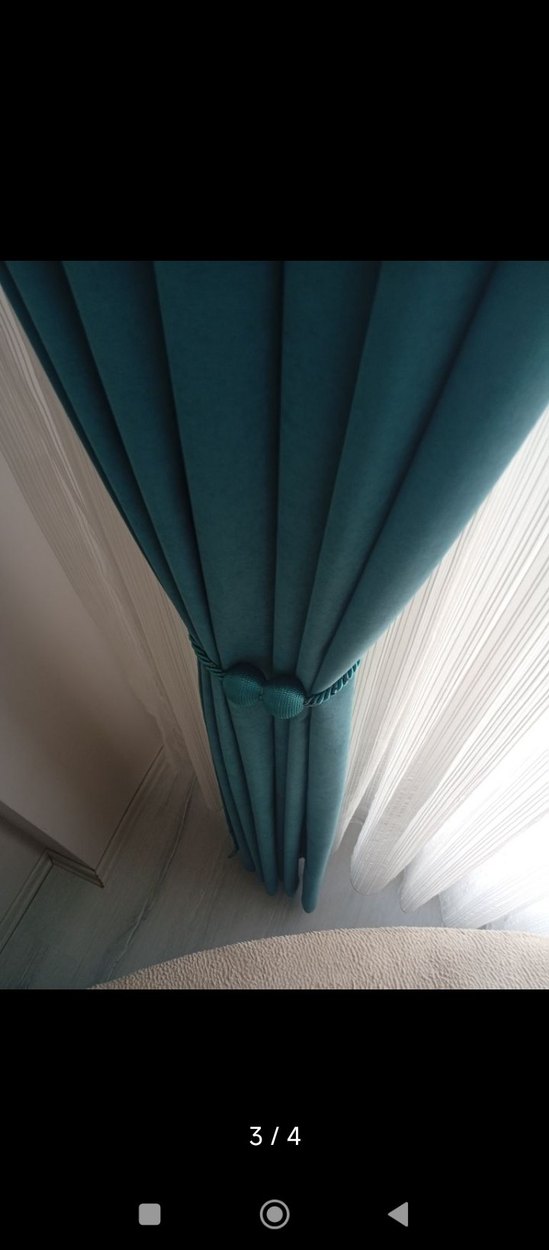 Modern Düz model fon perde 4 âdet - Görsel 4