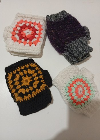 Renkli Bohem Örgü Kadın Eldivenleri - Görsel 3