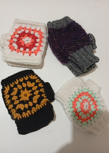 Renkli Bohem Örgü Kadın Eldivenleri - Görsel 2