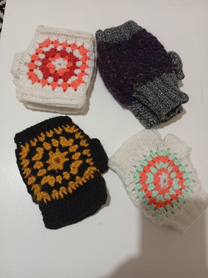 Renkli Bohem Örgü Kadın Eldivenleri - Görsel 3