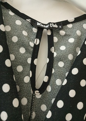 Puantiye Desenli Siyah Uzun Tulum - Görsel 5