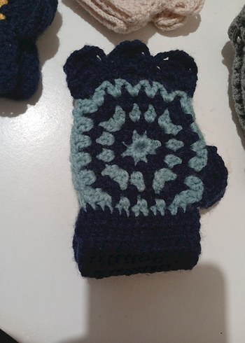 Renkli Bohem Örgü Kadın Eldivenleri - Görsel 3