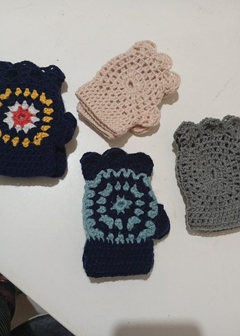 Renkli Bohem Örgü Kadın Eldivenleri - Görsel 4