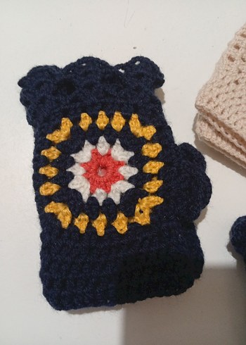 Renkli Bohem Örgü Kadın Eldivenleri - Görsel 5