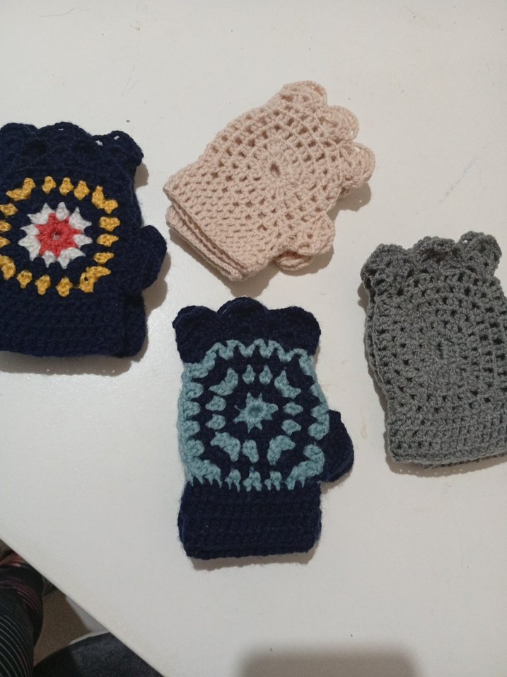 Renkli Bohem Örgü Kadın Eldivenleri - Görsel 4