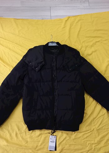 Zara Düğmeli Kapüşonlu Siyah Erkek Mont - Görsel 2