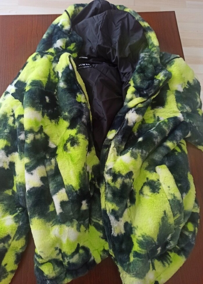 Zara suni kürk mont - Görsel 4