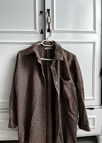 Diğer Siklik Ve Rahatlik Kahverengi Houndstooth Gomlek