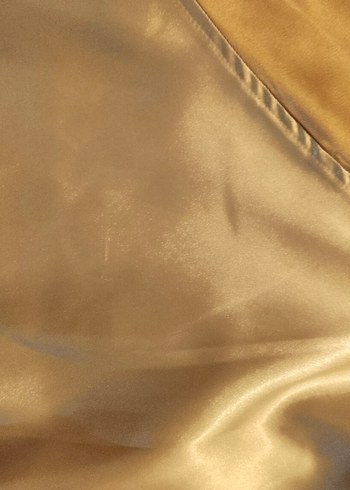 Bej Parlak Saten Fermuarlı Kadın Ceket - Görsel 11