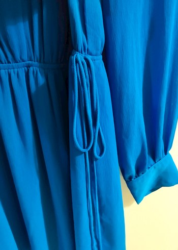 H&M Parlement mavisi VYaka Mavi Midi Elbise Tunik - Görsel 4