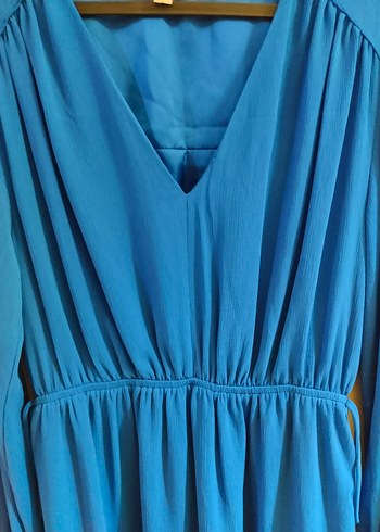 H&M Parlement mavisi VYaka Mavi Midi Elbise Tunik - Görsel 2