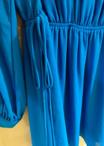 H&M Parlement mavisi VYaka Mavi Midi Elbise Tunik - Görsel 3