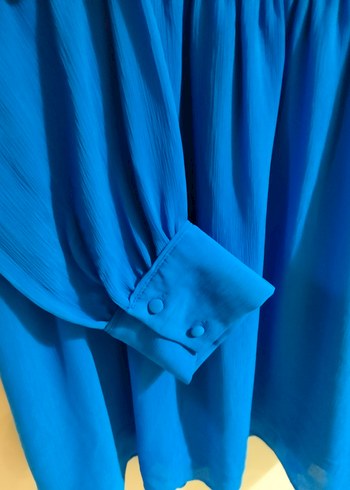 H&M Parlement mavisi VYaka Mavi Midi Elbise Tunik - Görsel 5