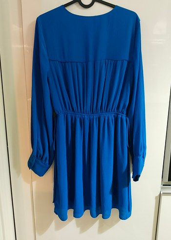 H&M Parlement mavisi VYaka Mavi Midi Elbise Tunik - Görsel 6