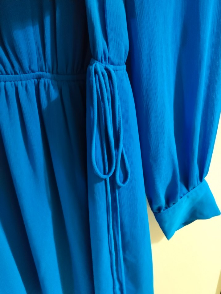 H&M Parlement mavisi VYaka Mavi Midi Elbise Tunik - Görsel 4