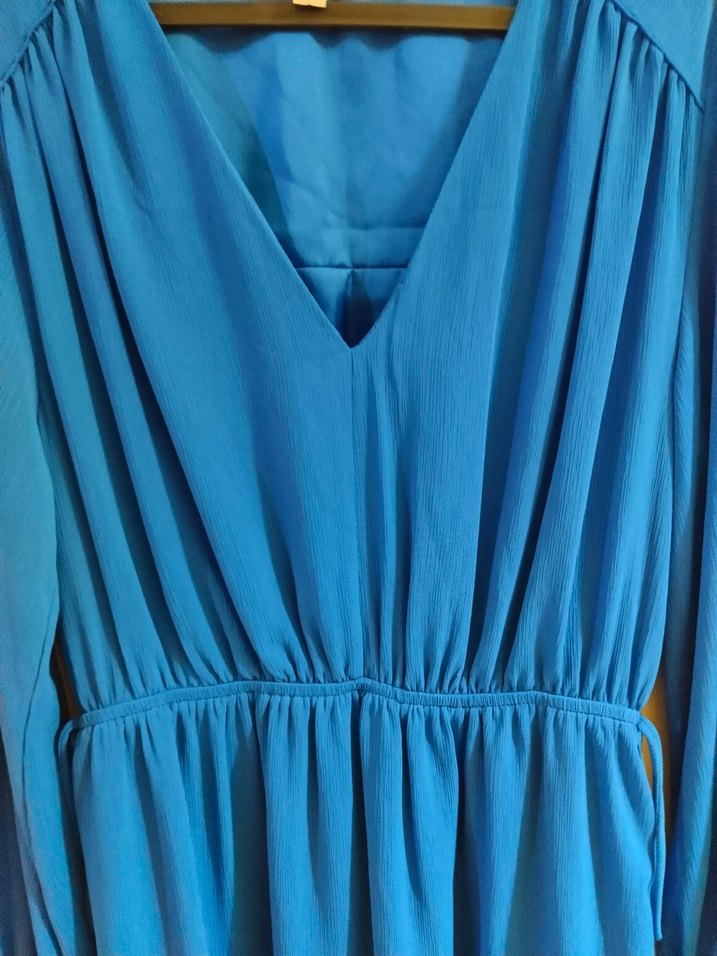 H&M Parlement mavisi VYaka Mavi Midi Elbise Tunik - Görsel 2