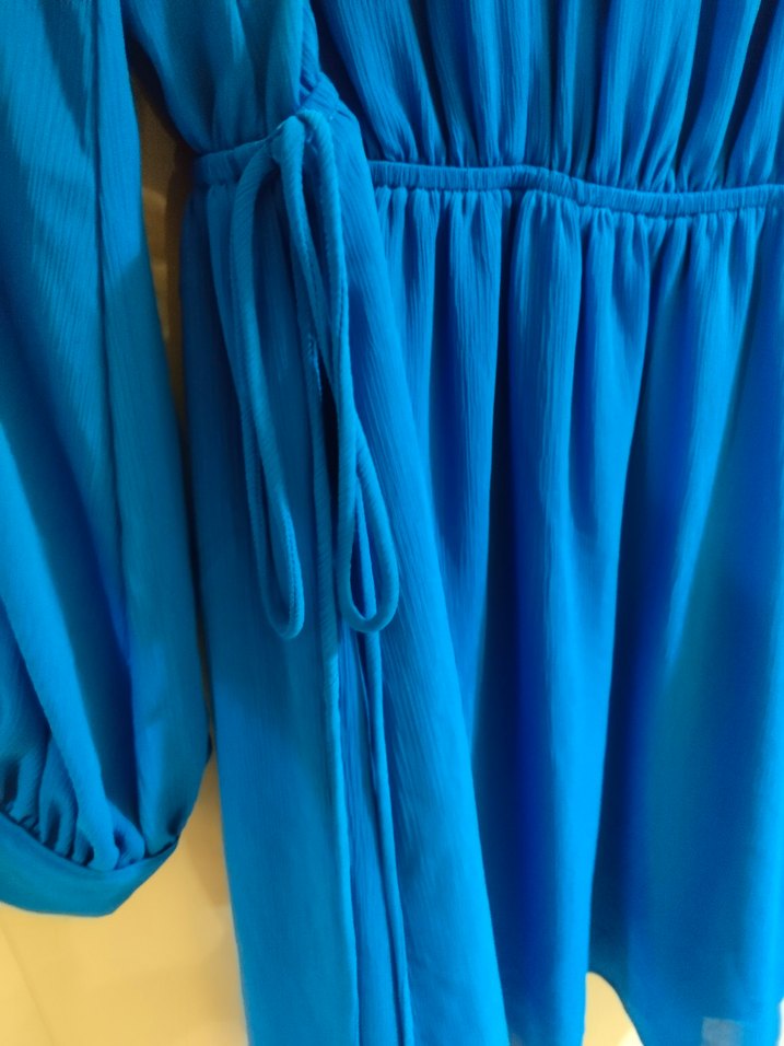 H&M Parlement mavisi VYaka Mavi Midi Elbise Tunik - Görsel 3