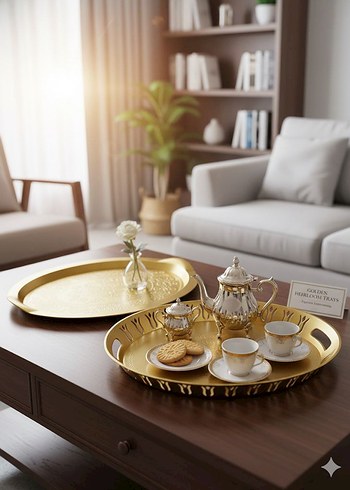 Modern Klasik Altın Tepsi Seti - Görsel 3