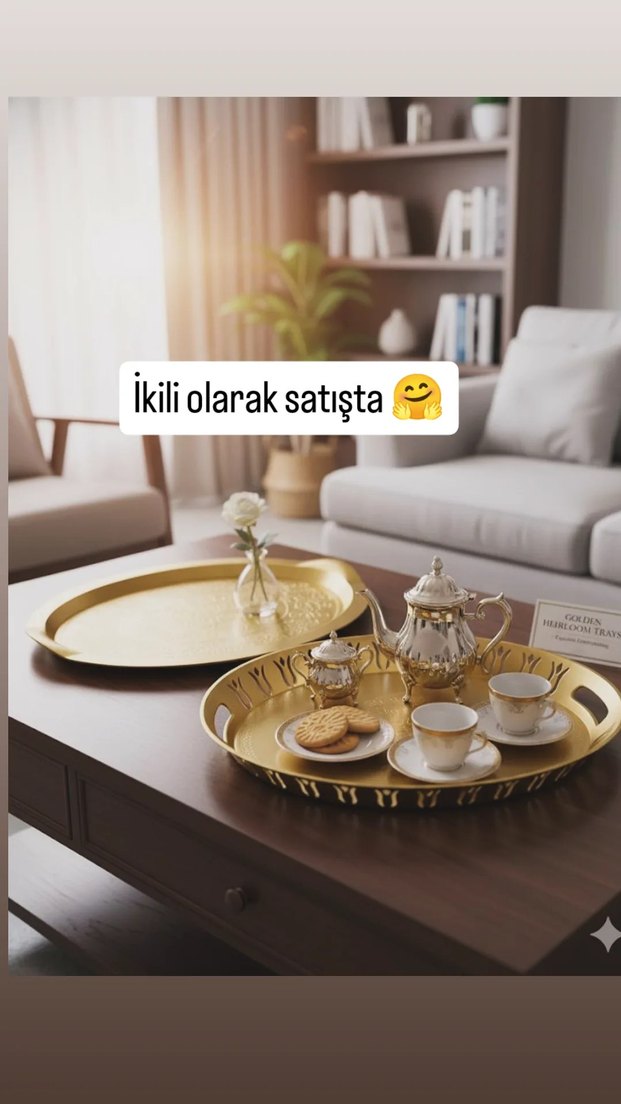 Modern Klasik Altın Tepsi Seti - Görsel 2