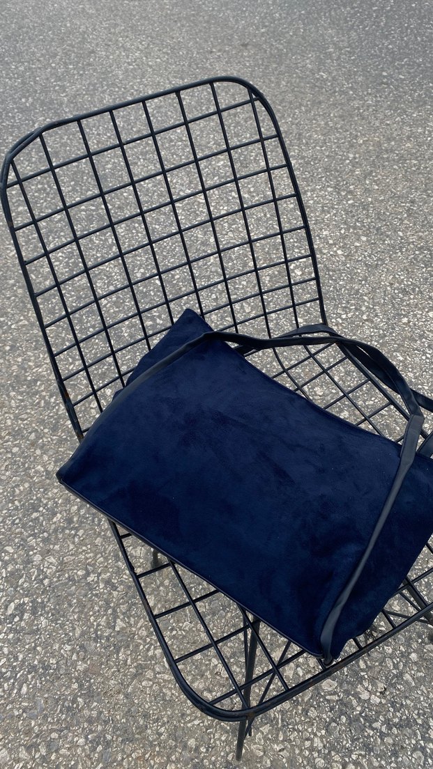 Lacivert Kareli Modern Yastık Kılıfı - Görsel 2