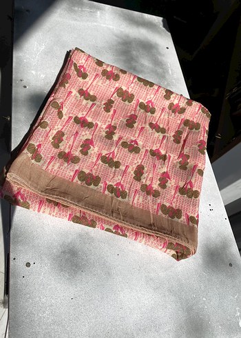 Pembe Pilili Bohem Vintage Kadın eşarp