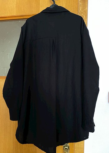 Zara Uzun Siyah İşlemeli Gotik Gömlek