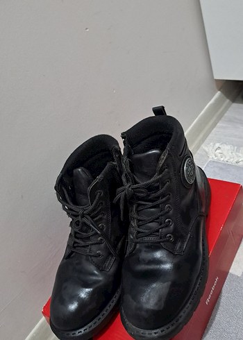 Siyah Erkek Biker Botları, Tokalı, - Görsel 2