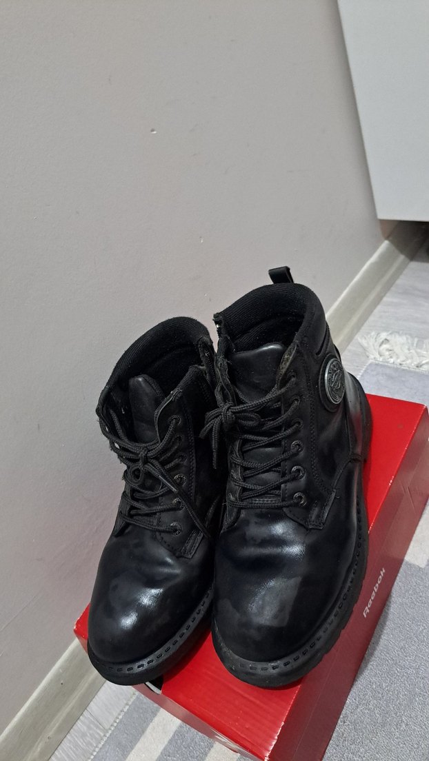 Siyah Erkek Biker Botları, Tokalı, - Görsel 2