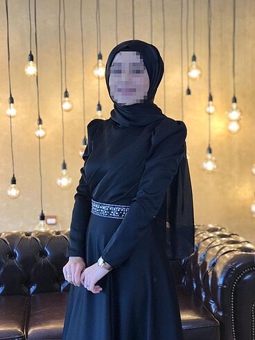 Tesettür abiye siyah