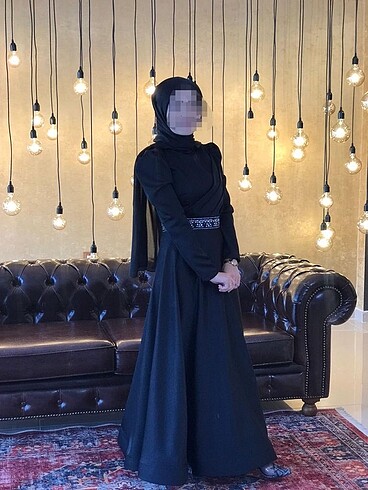 38 Beden Tesettür abiye siyah