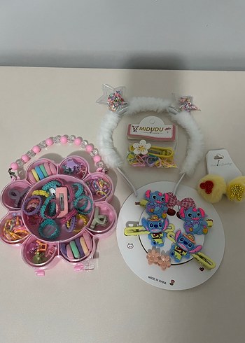 Renkli Boncuklu Çocuk Saç Aksesuarları Seti - Görsel 4