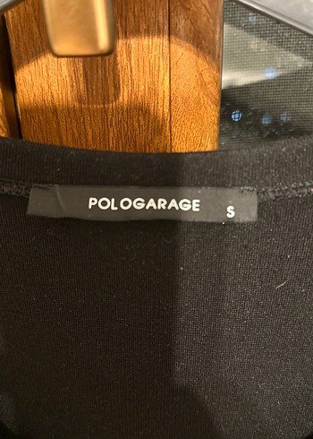 Polo Garage V Yakalı Siyah Midi Triko Elbise POLO GARAGE