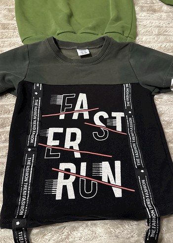 Erkek Çocuk Yeşil Sweatshirt Velcro Detaylı 2 Adet Sweatshirt. - Görsel 2