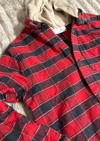 Kapüşonlu Kırmızı Ekoseli Erkek Çocuk Takımı - Görsel 5