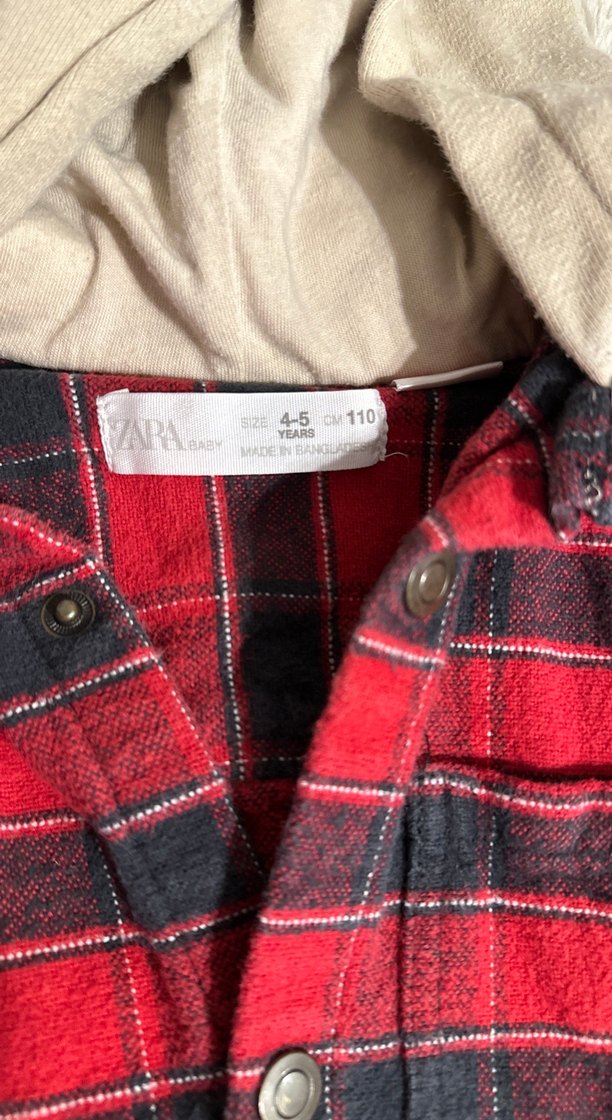 Kapüşonlu Kırmızı Ekoseli Erkek Çocuk Takımı - Görsel 4