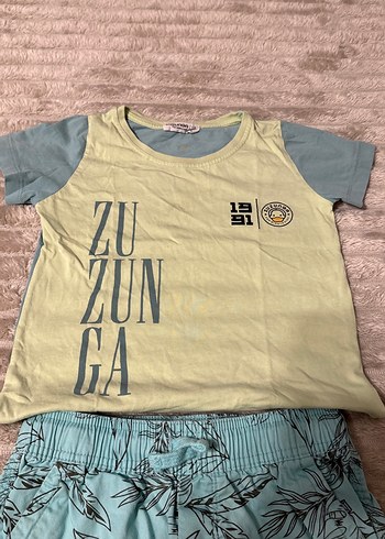 Erkek Yeşil Pamuklu Kısa Kollu Takım - Görsel 3