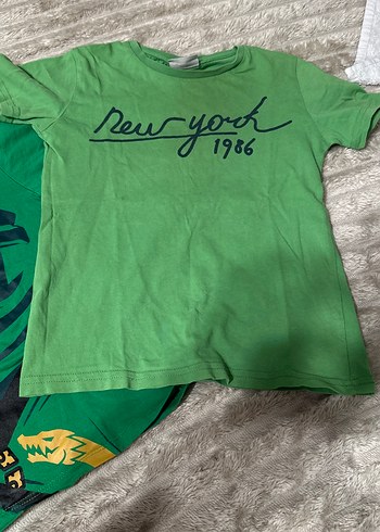 Erkek Çocuk Yeşil Baskılı Kısa Kollu Tişörtler - Görsel 2