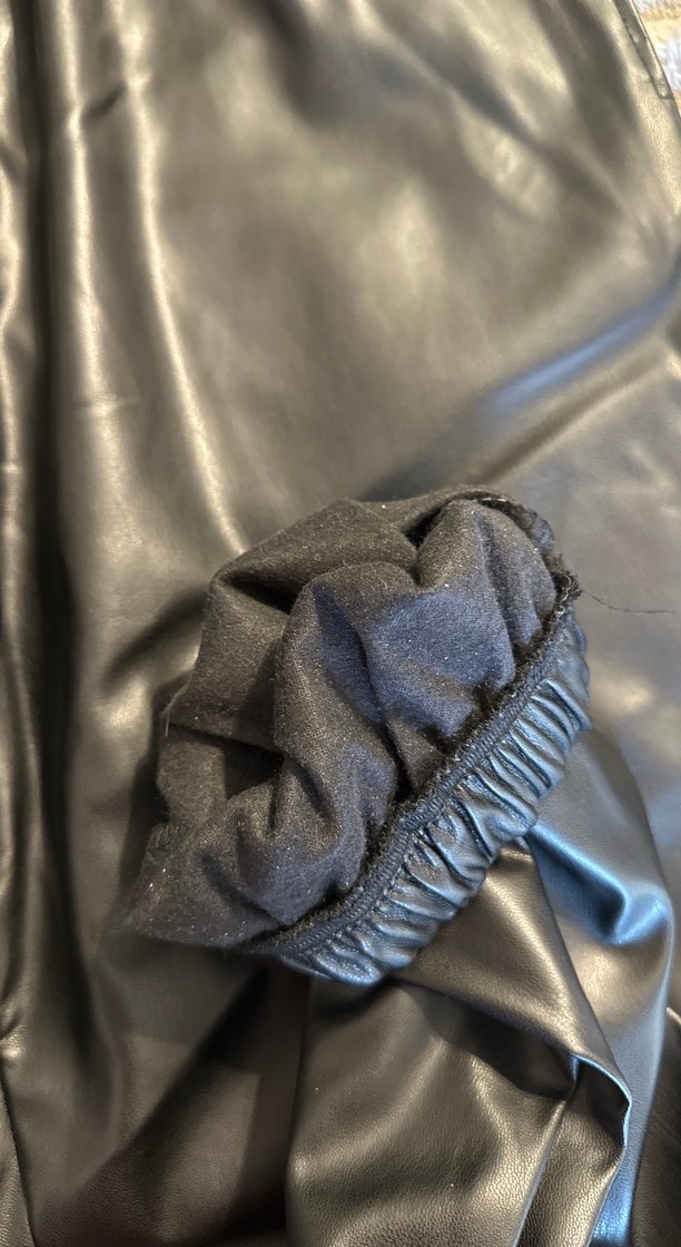 Kadın Siyah Deri Kemerli Pantolon( Suni Deri) - Görsel 5