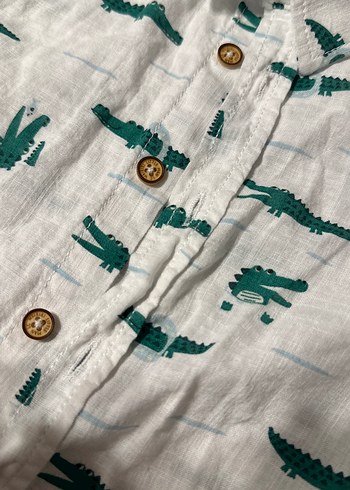 Düğmeli Kısa Kollu Erkek Gömlek - Görsel 3