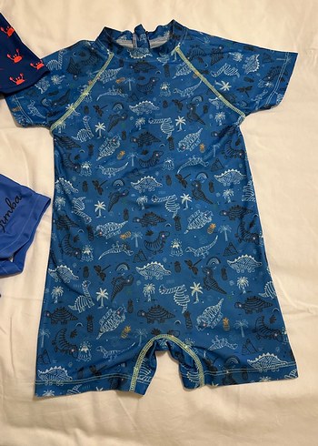 Erkek Çocuk Mavi Kısa Kollu Baskılı Mayo Seti - Görsel 2